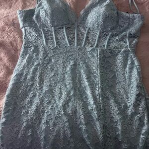Elegant Lace Dress in Light Blue